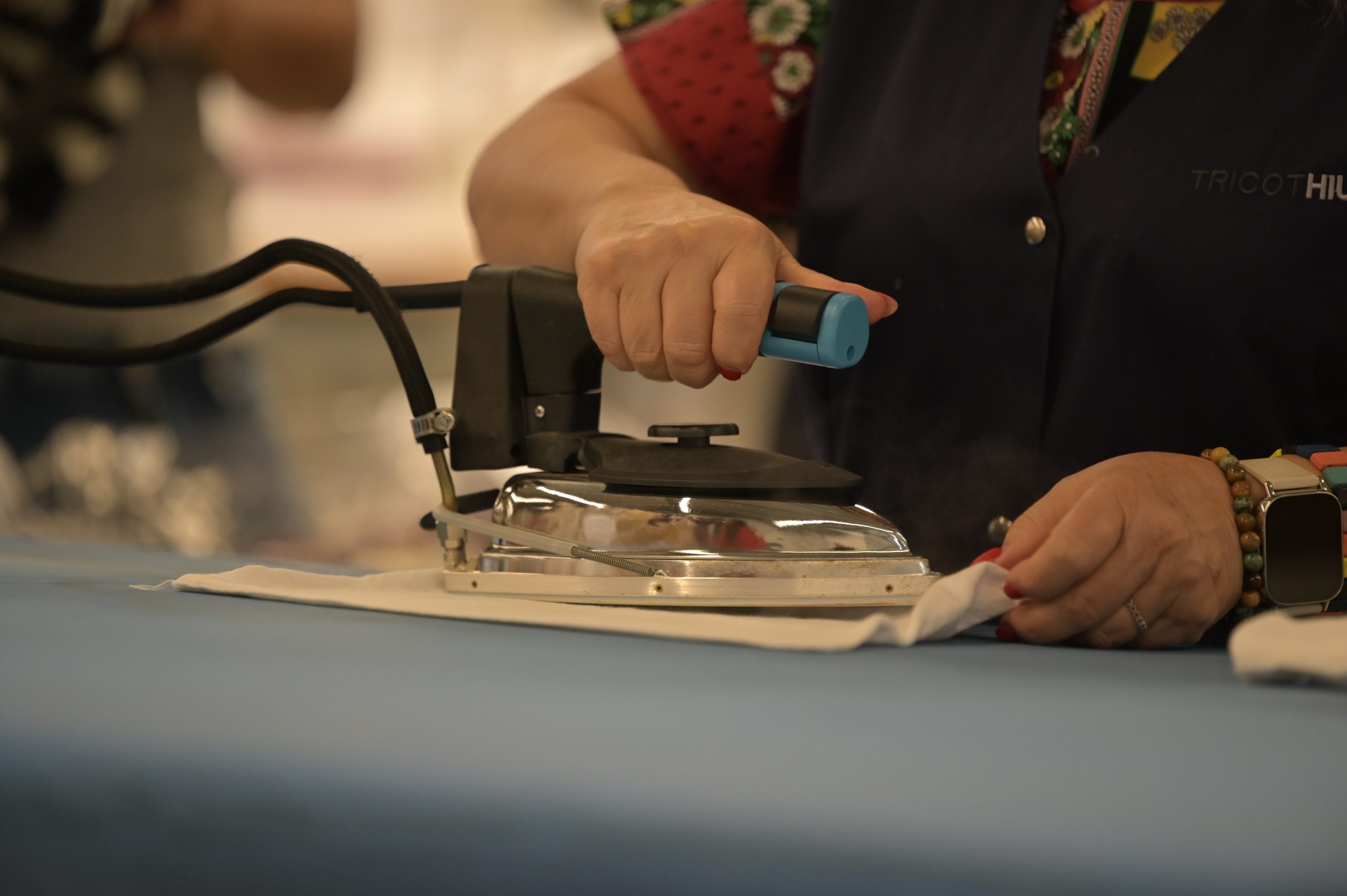 Closeup ironing